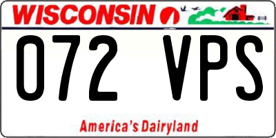 WI license plate 072VPS