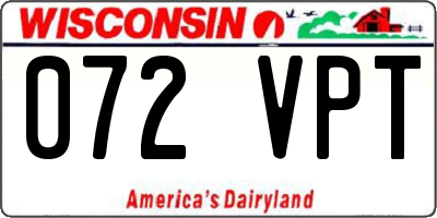 WI license plate 072VPT