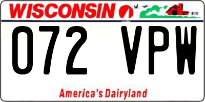 WI license plate 072VPW