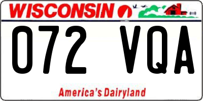 WI license plate 072VQA