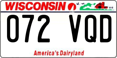 WI license plate 072VQD