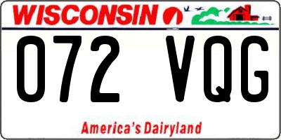 WI license plate 072VQG