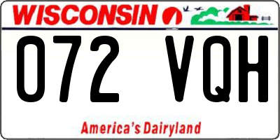 WI license plate 072VQH