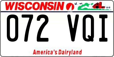 WI license plate 072VQI