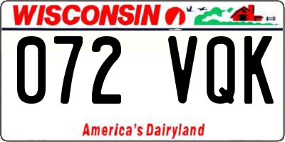 WI license plate 072VQK