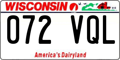 WI license plate 072VQL