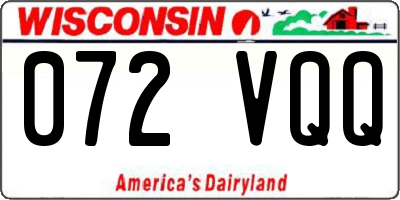 WI license plate 072VQQ