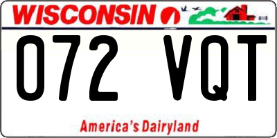 WI license plate 072VQT