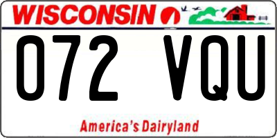 WI license plate 072VQU