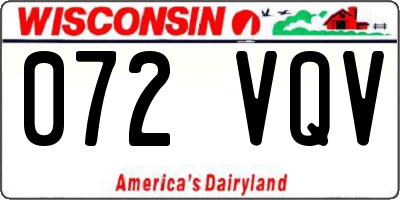 WI license plate 072VQV
