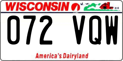 WI license plate 072VQW
