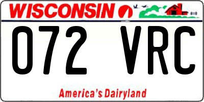 WI license plate 072VRC