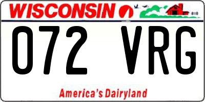 WI license plate 072VRG