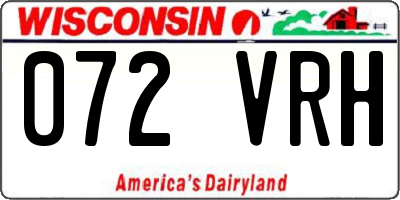 WI license plate 072VRH