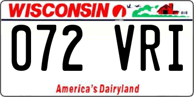 WI license plate 072VRI