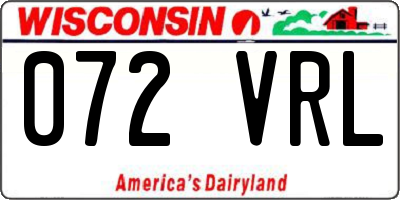 WI license plate 072VRL