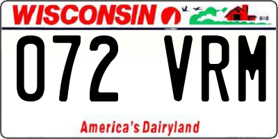 WI license plate 072VRM