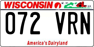 WI license plate 072VRN
