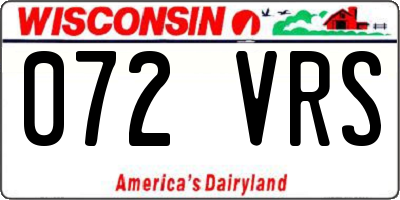WI license plate 072VRS