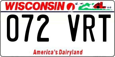 WI license plate 072VRT