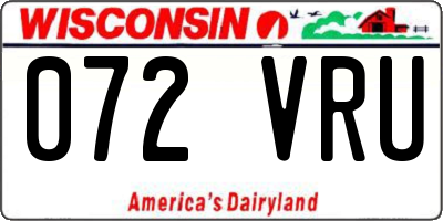WI license plate 072VRU