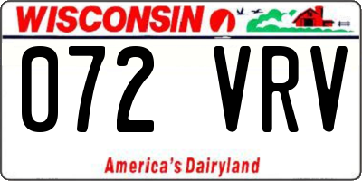 WI license plate 072VRV