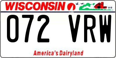 WI license plate 072VRW