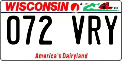 WI license plate 072VRY