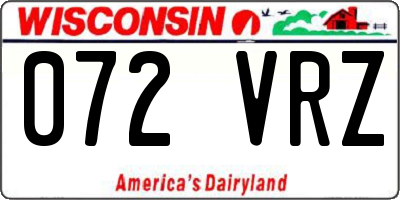 WI license plate 072VRZ