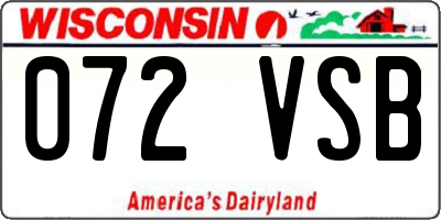 WI license plate 072VSB