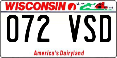 WI license plate 072VSD