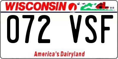 WI license plate 072VSF