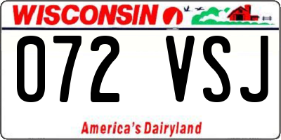 WI license plate 072VSJ