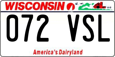 WI license plate 072VSL