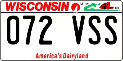 WI license plate 072VSS