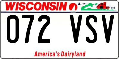 WI license plate 072VSV