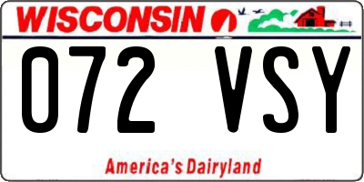 WI license plate 072VSY