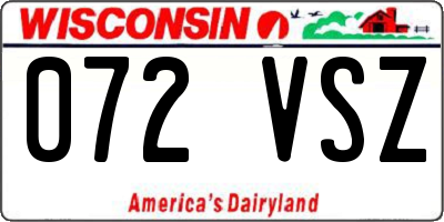 WI license plate 072VSZ