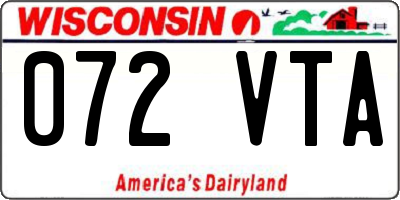WI license plate 072VTA