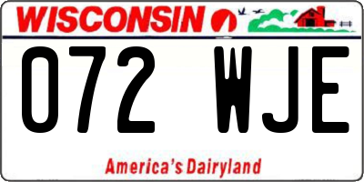 WI license plate 072WJE