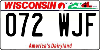 WI license plate 072WJF