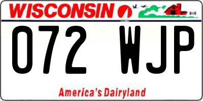 WI license plate 072WJP
