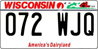 WI license plate 072WJQ