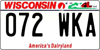 WI license plate 072WKA