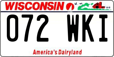 WI license plate 072WKI