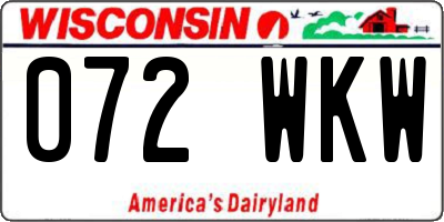WI license plate 072WKW