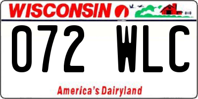 WI license plate 072WLC