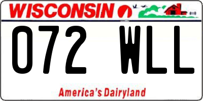 WI license plate 072WLL