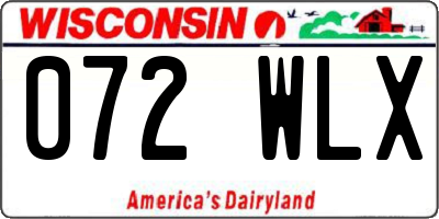 WI license plate 072WLX