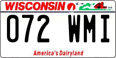 WI license plate 072WMI